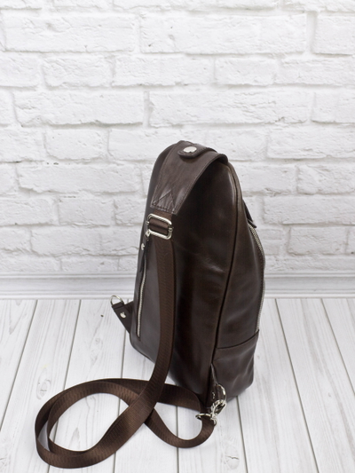 Кожаный кросс-боди рюкзак Crespino brown (арт. 
3106-52)