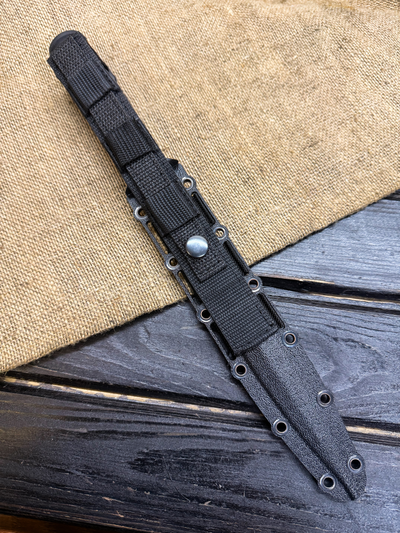 Тактический нож Страйт сталь AUS 6, рукоять резина, ножны ABS