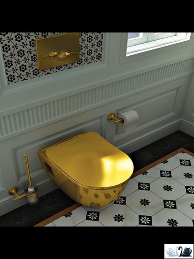 Чаша унитаза подвесная CREAVIT Terra TP325-11CB00E-AK00, золотой