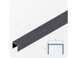 П-образный бордюр-вставка из алюминия 15х10 мм. NEEXY PV84-44 SA Муар антрацит 2.7 м.