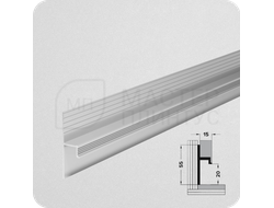 Скрытый плинтус Лука Плт 55.2500.01л Серебро матовое