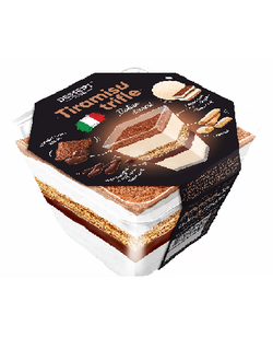 ДЕСЕРТ сливочное мороженое тирамису с шоколадно-ликёрным топпингом, с печеньем, с какао Tiramisu trifle 430гр
