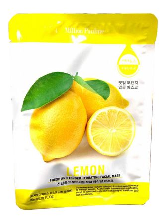 Тканевая маска для лица Million Pauline Fresh And Tender Hydrating Facial Mask Lemon оптом