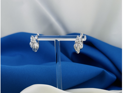 Швензы с английским замком латунь, покрытие родий, размер 17*10 мм