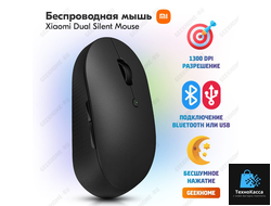 Беспроводная мышь Xiaomi Mi Silent Mouse Edition черный (WXSMSBMW03)