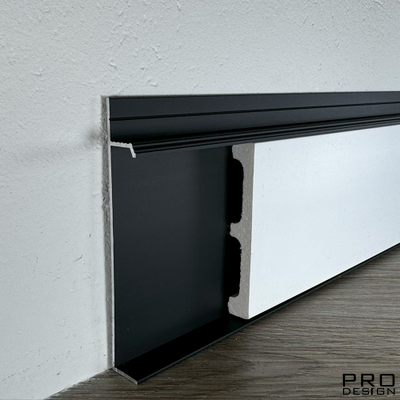 Плинтус скрытого монтажа PRO DESIGN Universal 235 анодированный черный