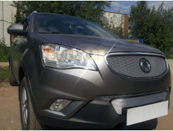 Защита радиатора Ssang Yong Actyon (C200) 2010-2013 chrome верх