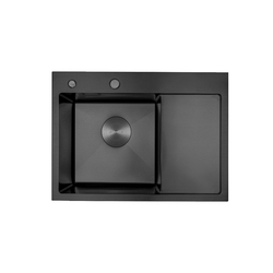 Мойка 65*48 мм НАНО- ЧЁРНЫЙ, левая AVIVA