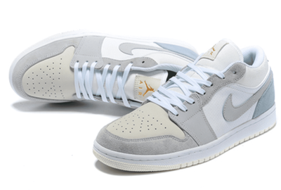 Nike Air Jordan Retro 1 Low 'Paris' (Серые с белым) сбоку