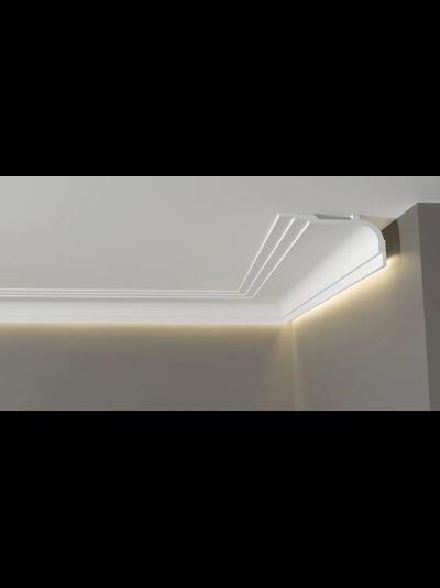 Потолочный плинтус DECOR-DIZAYN DD516, из дюрополимера, под покраску, ударопрочный, 2 метра