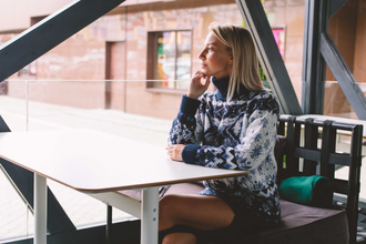 Свитер женский зимний вязаный Волк