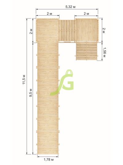 Зимняя горка &quot;IgraGrad Snow Fox&quot;, скат 10 м (мод. 2) без окраски