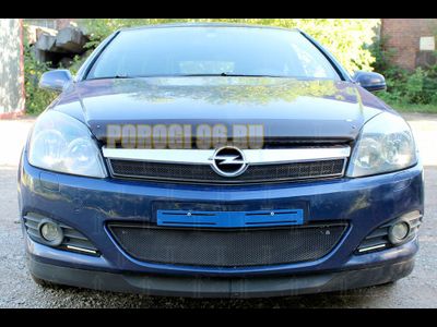 Защита радиатора Opel Astra H (рестайлинг) 2006-2015 (hb 3d) black верх