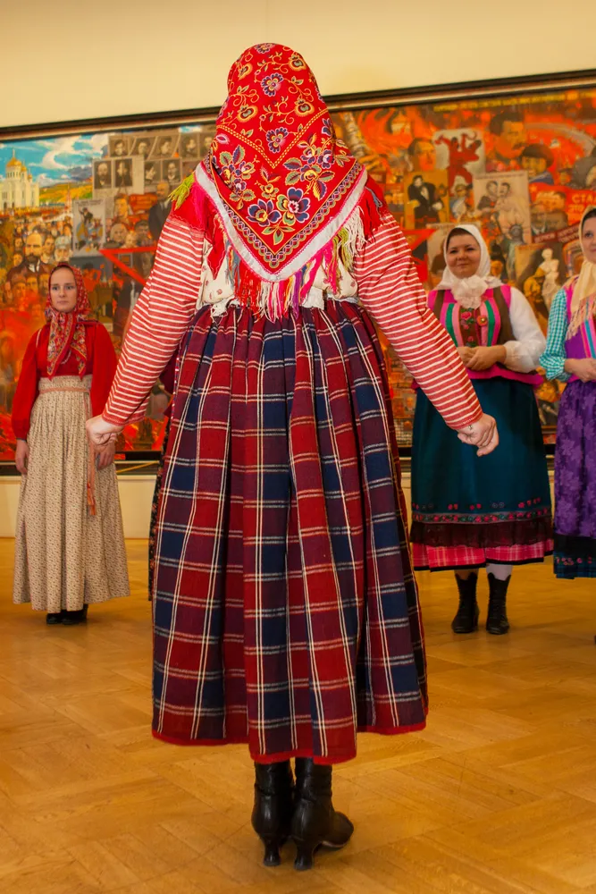 Женский костюм из д. Ярославка, Ефремовский район Тульская область. Центр традиционной культуры Южного Подмосковья «Истоки», Подольск