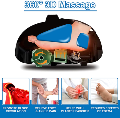 Электрический массажер для ног с компрессией и подогревом M-6D, черный