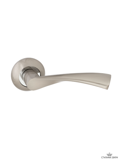 Ручка на круглом основании VETTORE R07.023 SN/CP (130 квадрат) (Сатин/Хром)