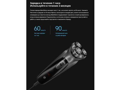 Электробритва Xiaomi Enchen BlackStone Electric Shaver с триммером Silver