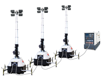 Осветительная вышка с электрическим приводом TRIME X-MAST 4X320W LED (9м)