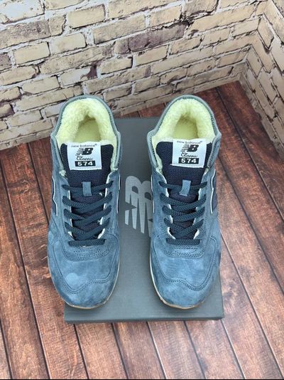 New Balance 574 Mid Dark Grey с мехом