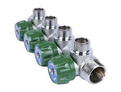 Коллектор регулирующий STOUT 3/4", 4 отвода 1/2" плоское уплотнение (Арт. SMB-6849-341204)