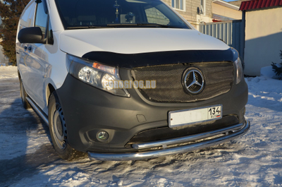 Защита переднего бампера двойная d60/42 для Mercedes-Benz Vito (2014-)