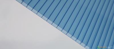 Сотовый поликарбонат SMART Комфорт с эффектом затенения, синий