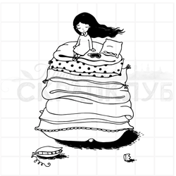 штамп принцесса спит на горошине