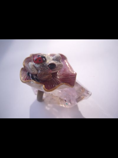 Кольцо с лягушкой &quot;Принцесса Смеяна и божья коровка&quot;