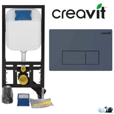 Инсталляция для унитаза Creavit GR5003.01 с кнопкой ARC GP8002.05 сине-серая, Steel Blue, матовая