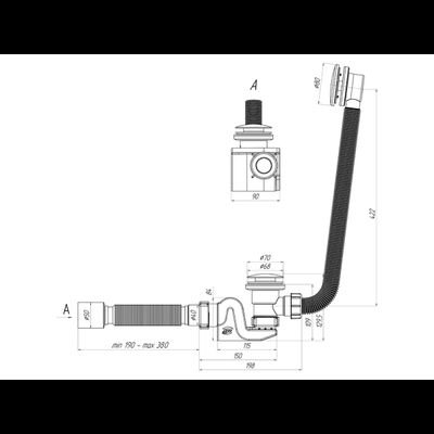 Слив перелив автомат ANI PLAST click-clack (грибок-сетка).