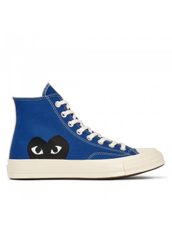 Converse Comme Des Garçons  с черным сердечком синие высокие 171846C
