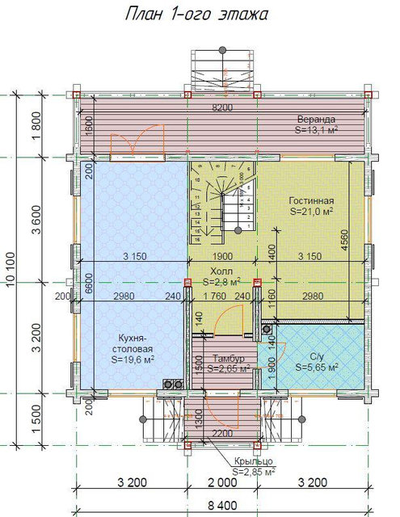 Дом из клееного бруса КБ-07, 137 м2