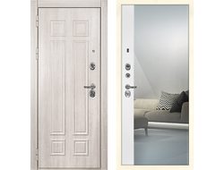 Дверь с зеркалом Гера дуб кремовый Оптима