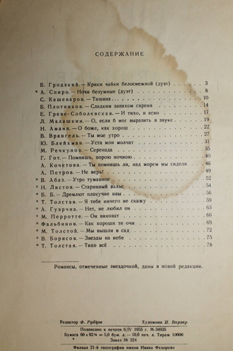 Старинные романсы для пения с фортепьяно. Под.редак.Аз.Иванова. Л.: МузГиз. 1955 г.