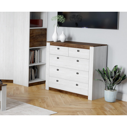 Даллас спальня Комод 5 ящиков Дуб Винтерберг / Таксония  ш*г*в 950 ? 400 ? 900 мм
