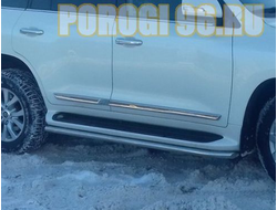 Защита штатного порога под порог d53 для Toyota Land Cruiser 200 2013-2015