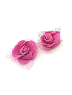 Цветы из фоамирана с сеточкой 25 мм цвет фуксия (200 штук)