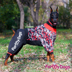 Комбинезон для крупной собаки Черно-красный