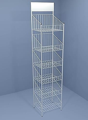 Стеллаж КОЛОСОК с рекламой 400мм с 6-ю корзинами