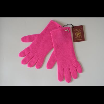 Ярко розовые женские перчатки из кашемира Vizio Италия 1104 G