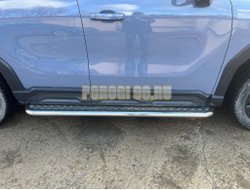 Пороги с накладным листом Папа Тюнинг d53 для Haval H3 2024-