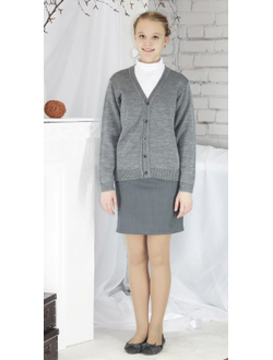 Кардиган школьный на пуговицах  арт. 1323 (серый)
