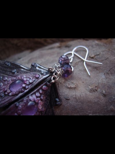 Волшебные серьги с аметистом "Крылышки Причудливой Феи"