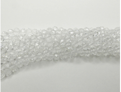 Бусины стеклянные"Рондели"  8х6 мм нить 70 шт цвет № 01 прозрачный