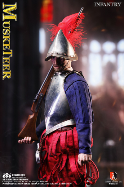 Испанский мушкетер (медно-никелевая версия) - КОЛЛЕКЦИОННАЯ ФИГУРКА 1/6 Series of Empires Spanish Conquistadors Nickel Silver Edition MUSKETEER (SE139) - COOMODEL