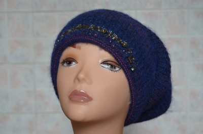 Вязаная шапка василькового цвета италия зима 2018