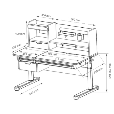 Парта-трансформер для школьника Pensare Fundesk