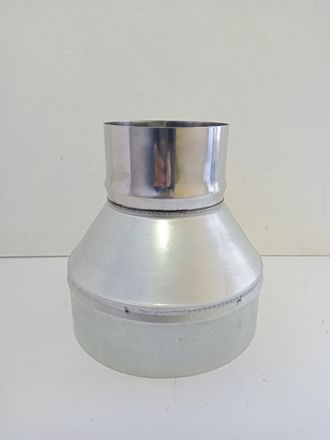 Адаптер стартовый двустенный (диаметр  115/200 мм.) нерж/цинк 0,8/0,5 мм АISI 430