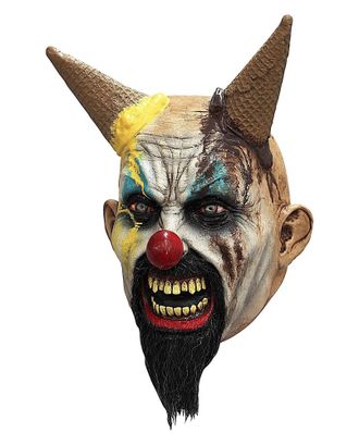 мороженое, страшный клоун, маска, на голову, резиновая, реалистичная, ужасный, латексная
