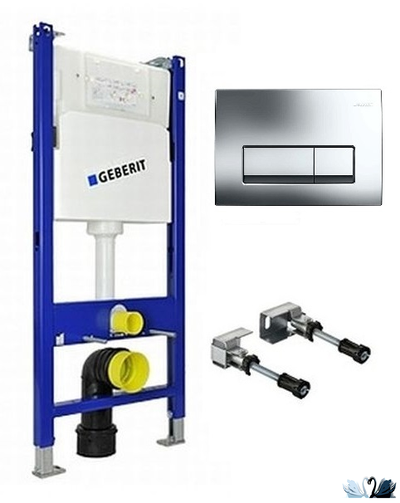 Инсталляция Geberit Duofix Plattenbau 458.125.21.1 для унитаза, в сборе с Delta51 хром